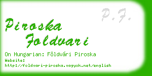 piroska foldvari business card